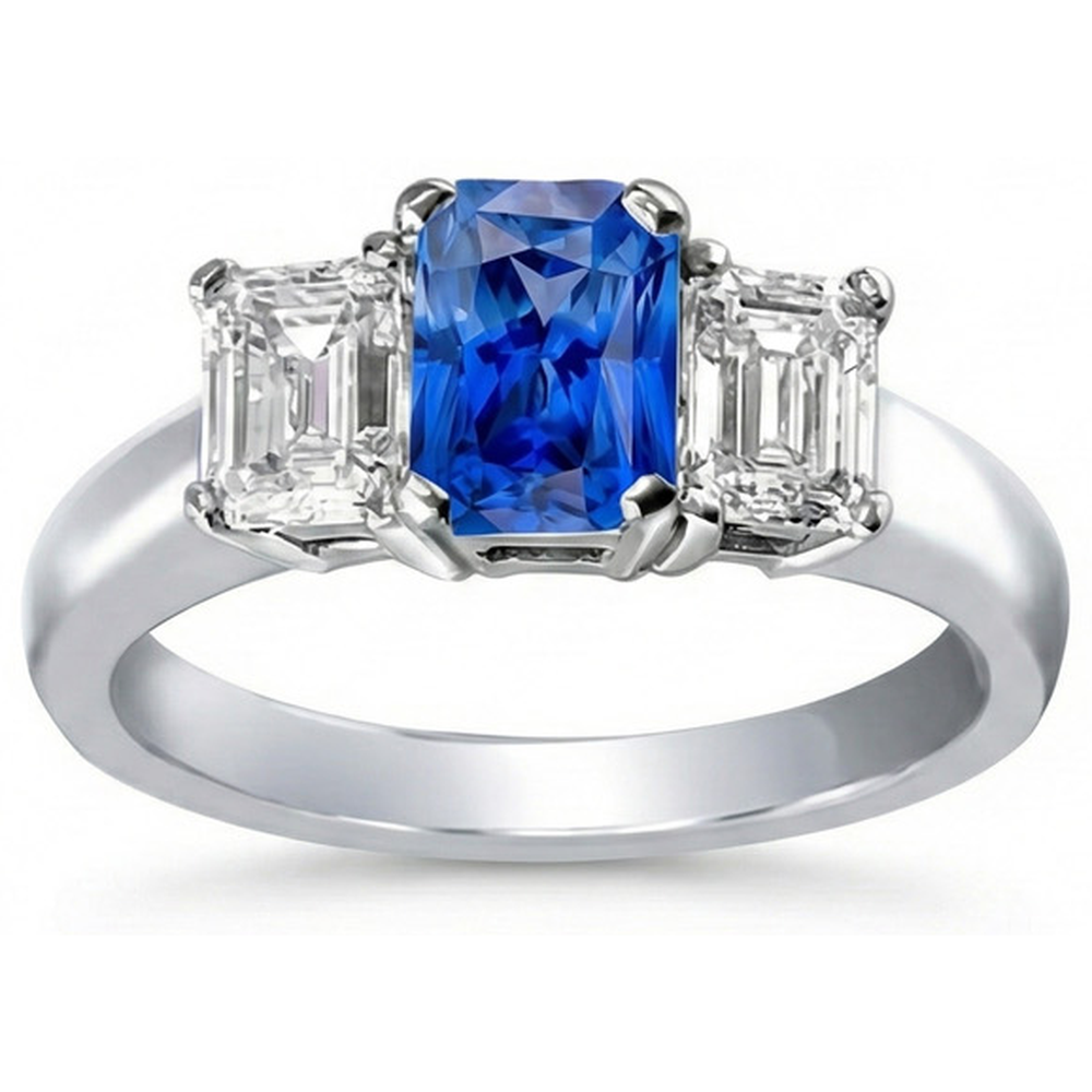 echter radiant diamant 2.50Karat ring Draufsicht