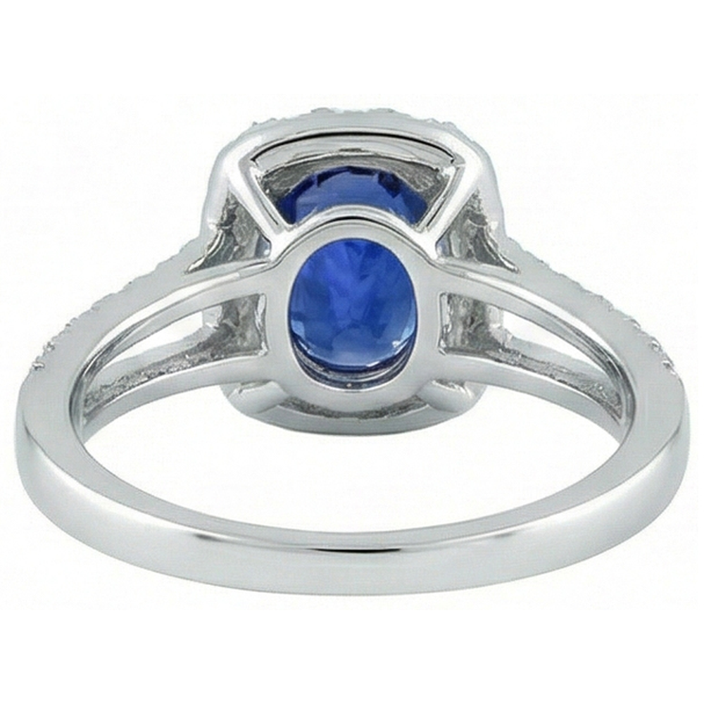 echter oval saphir 3.25Karat ring Profilansicht