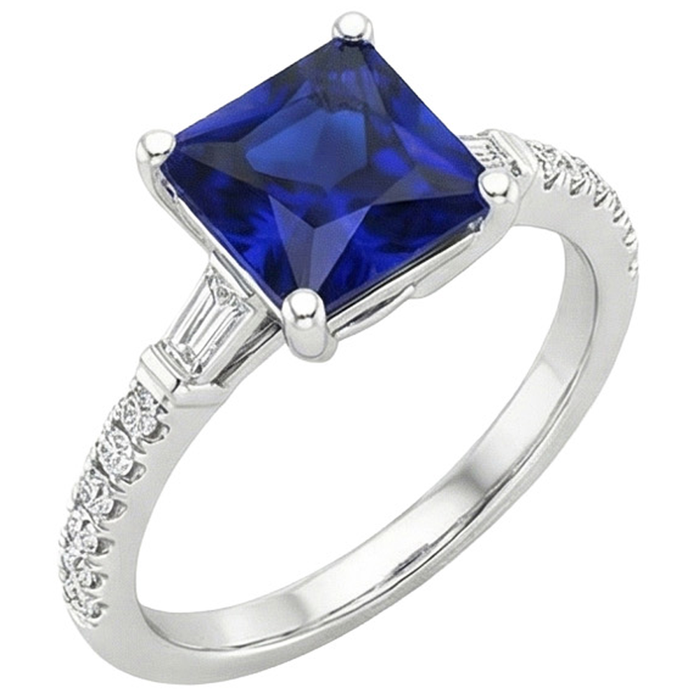 echter princess diamant 5.50Karat ring Seitenansicht