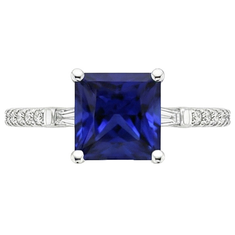 echter princess diamant 5.50Karat ring Profilansicht
