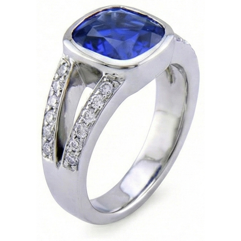 echter round diamant 4.5Karat ring Draufsicht