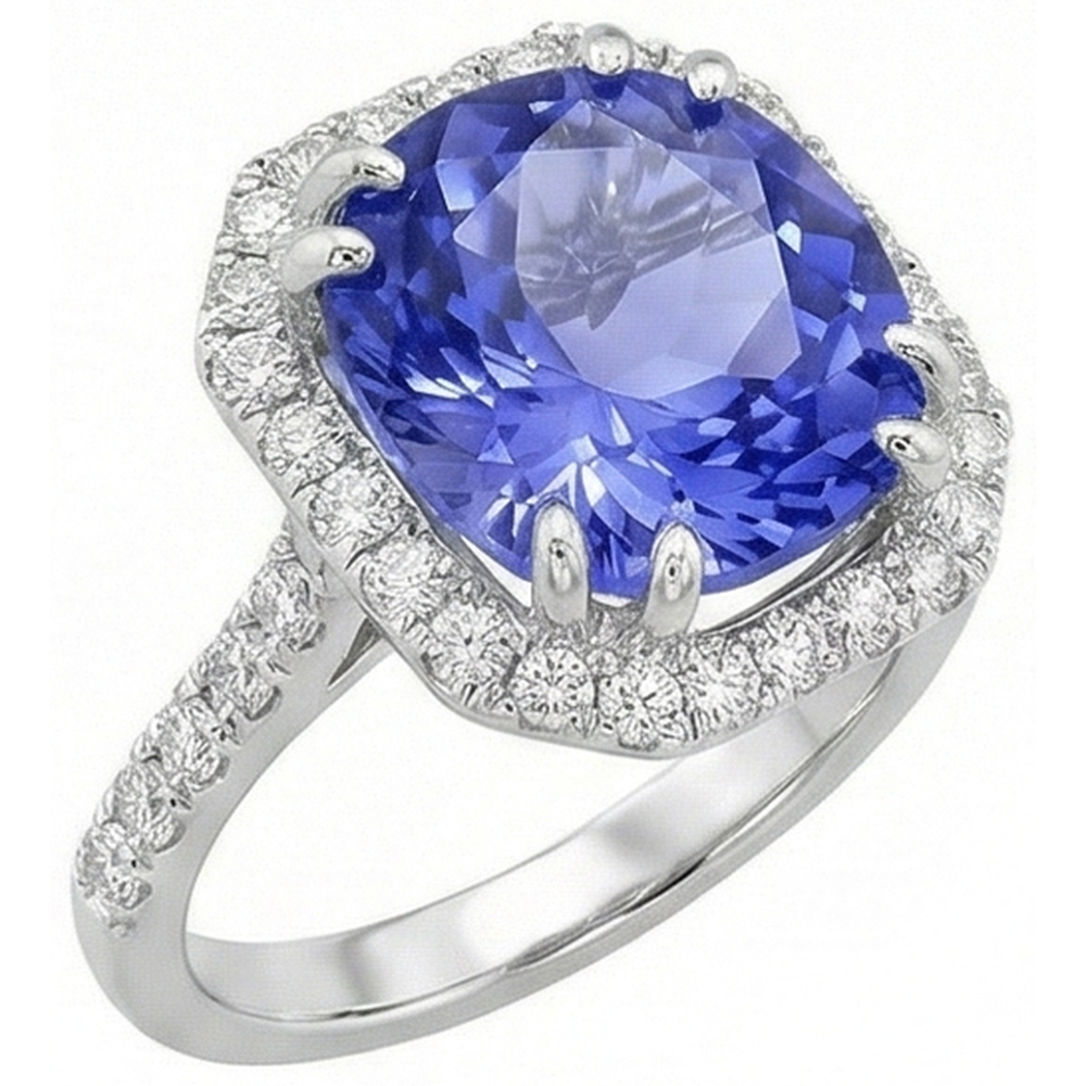 echter round diamant 8Karat ring Draufsicht