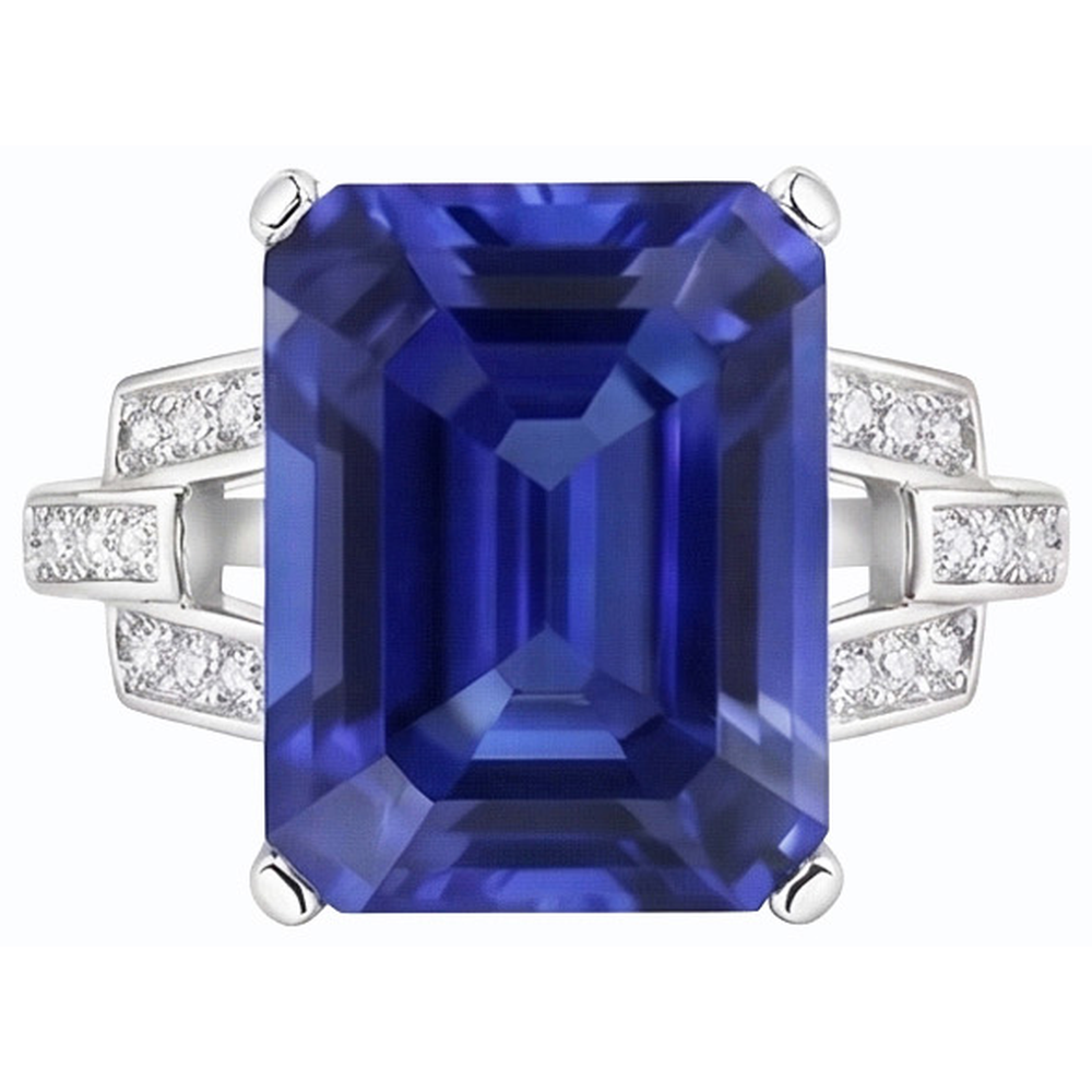 Ceylon Saphir Edelstein Ring Smaragd Schmuck Split Shank 4 Karat