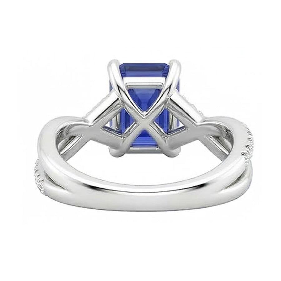 echter baguette diamant 3.50Karat ring Profilansicht