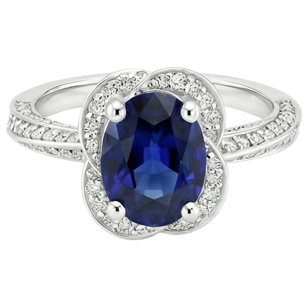 echter oval diamant 6Karat ring Seitenansicht