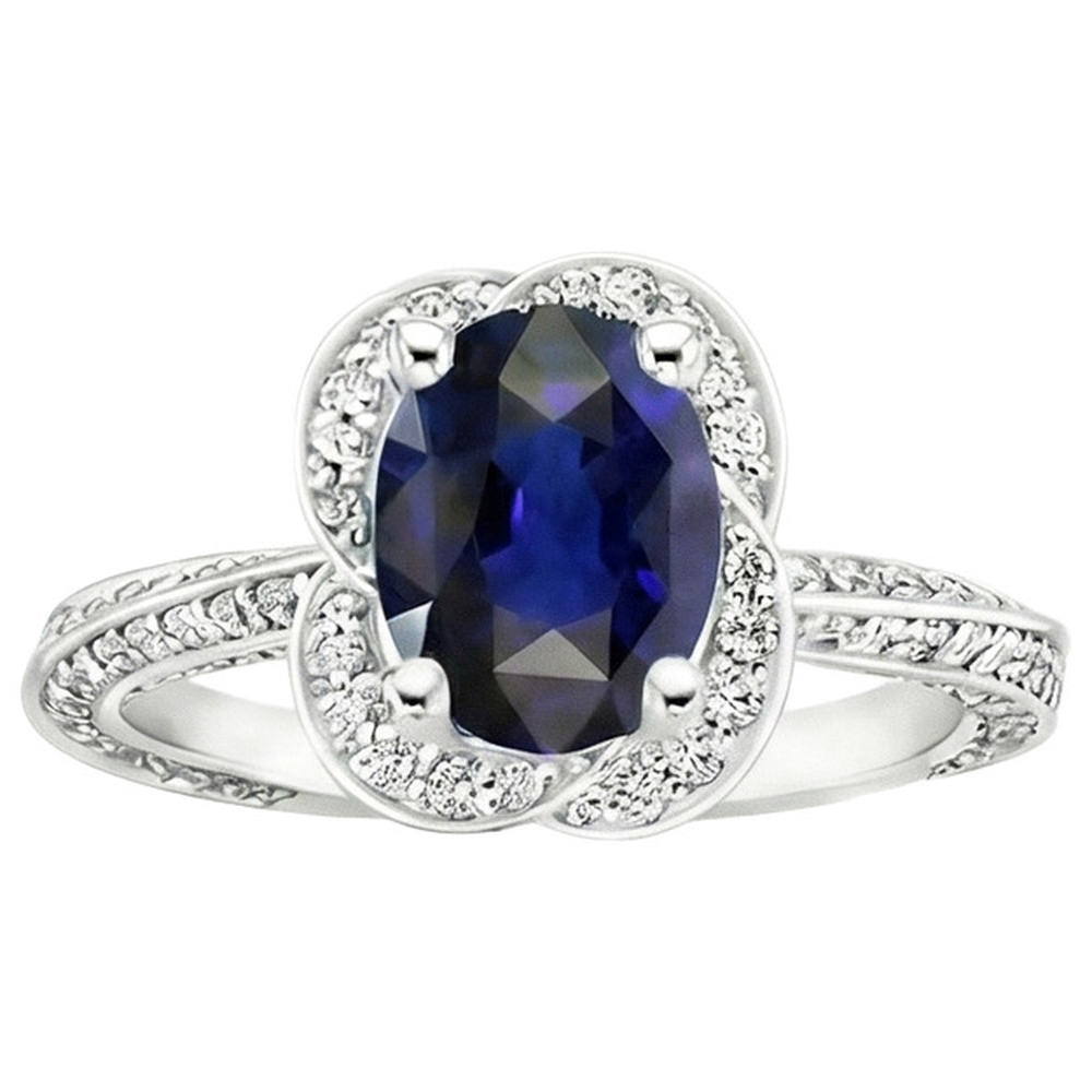 echter oval diamant 6Karat ring Detailansicht