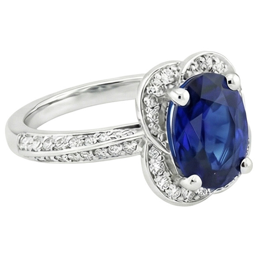 echter oval diamant 6Karat ring Draufsicht