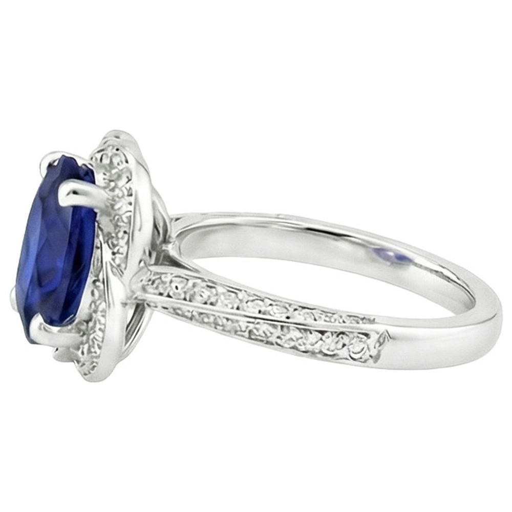 echter oval diamant 6Karat ring Profilansicht