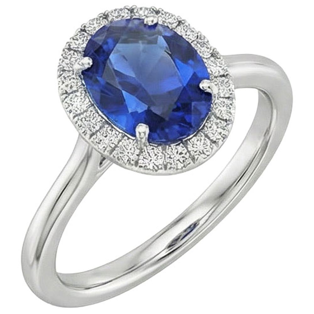 echter oval diamant 3Karat ring Vorderansicht