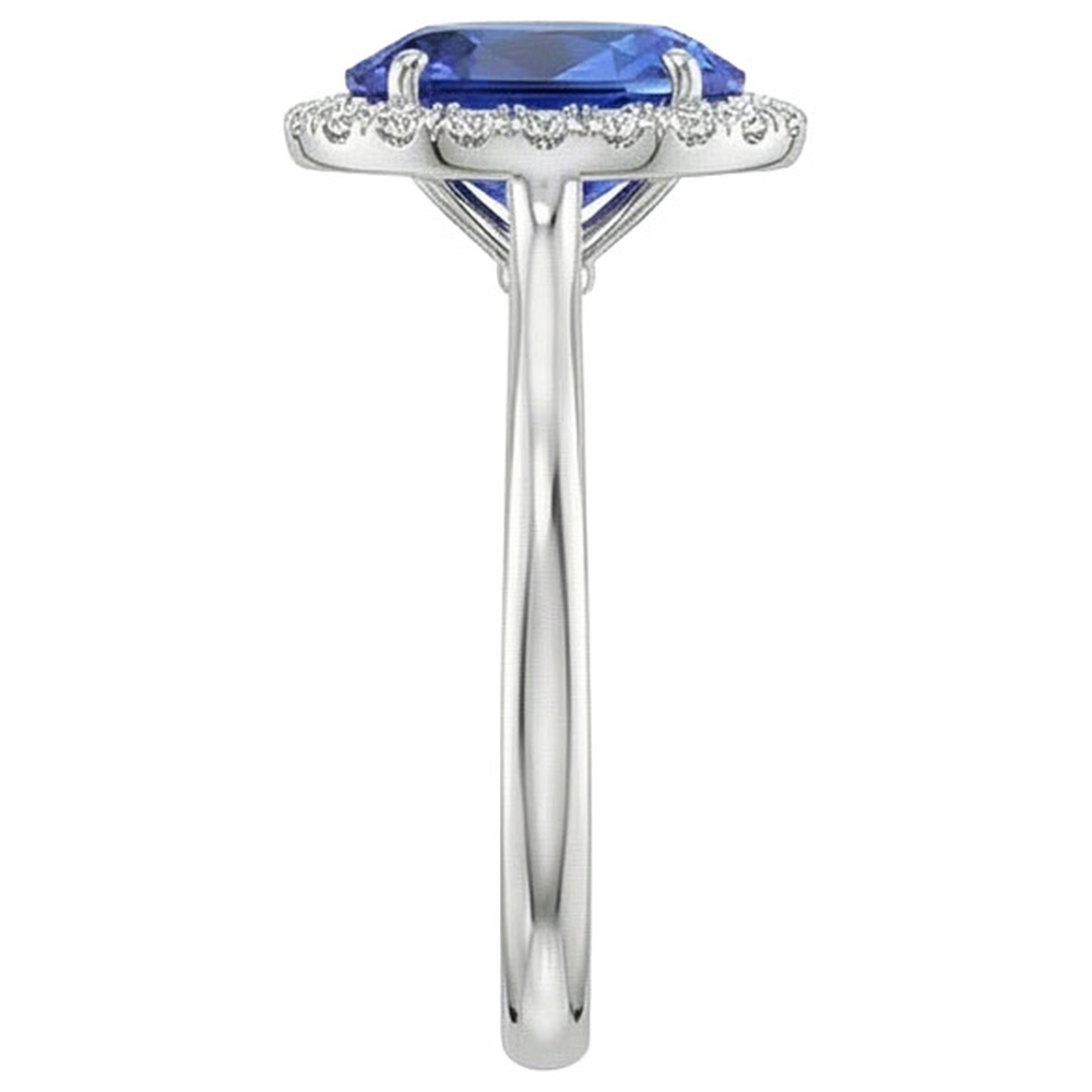 echter oval diamant 3Karat ring Profilansicht