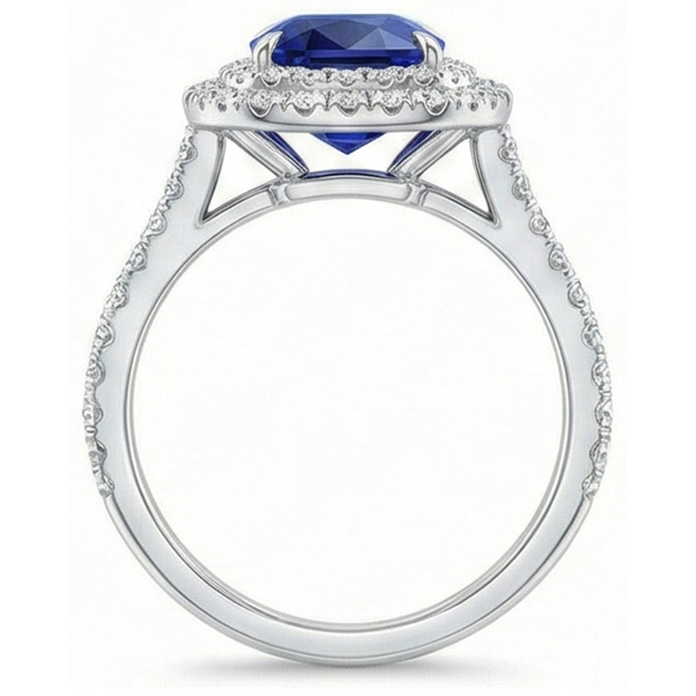 echter round diamant 5Karat ring auf Weiß