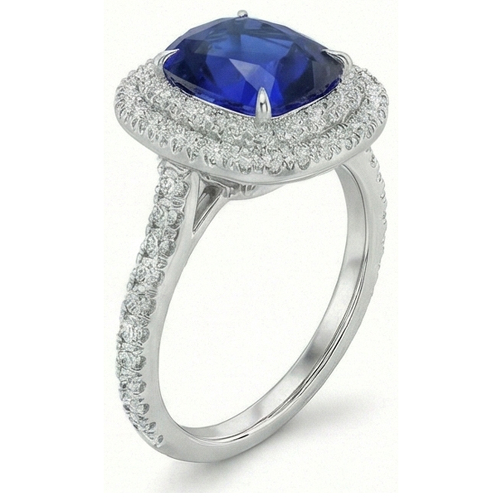 echter round diamant 5Karat ring Draufsicht