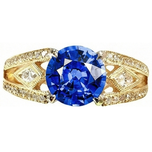 echter round diamant 3.75Karat ring Detailansicht