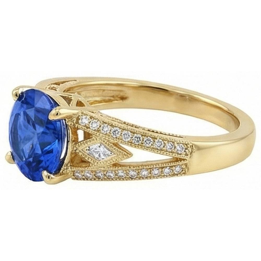 echter round diamant 3.75Karat ring Seitenansicht
