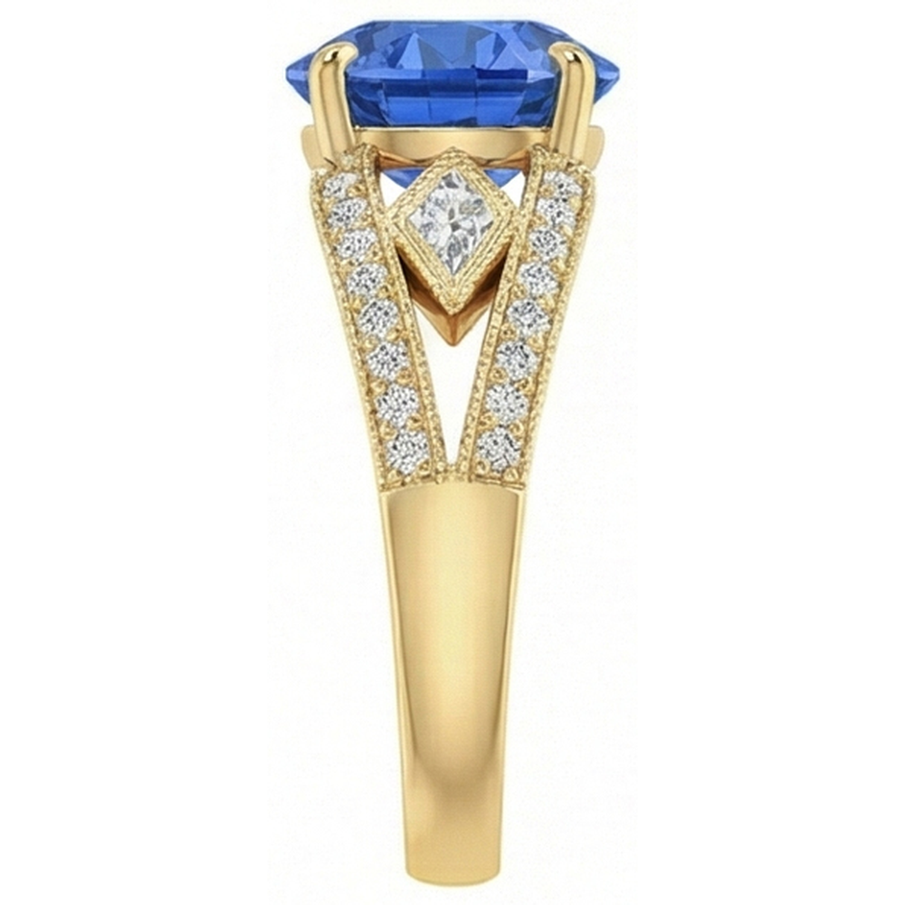 echter round diamant 3.75Karat ring Draufsicht
