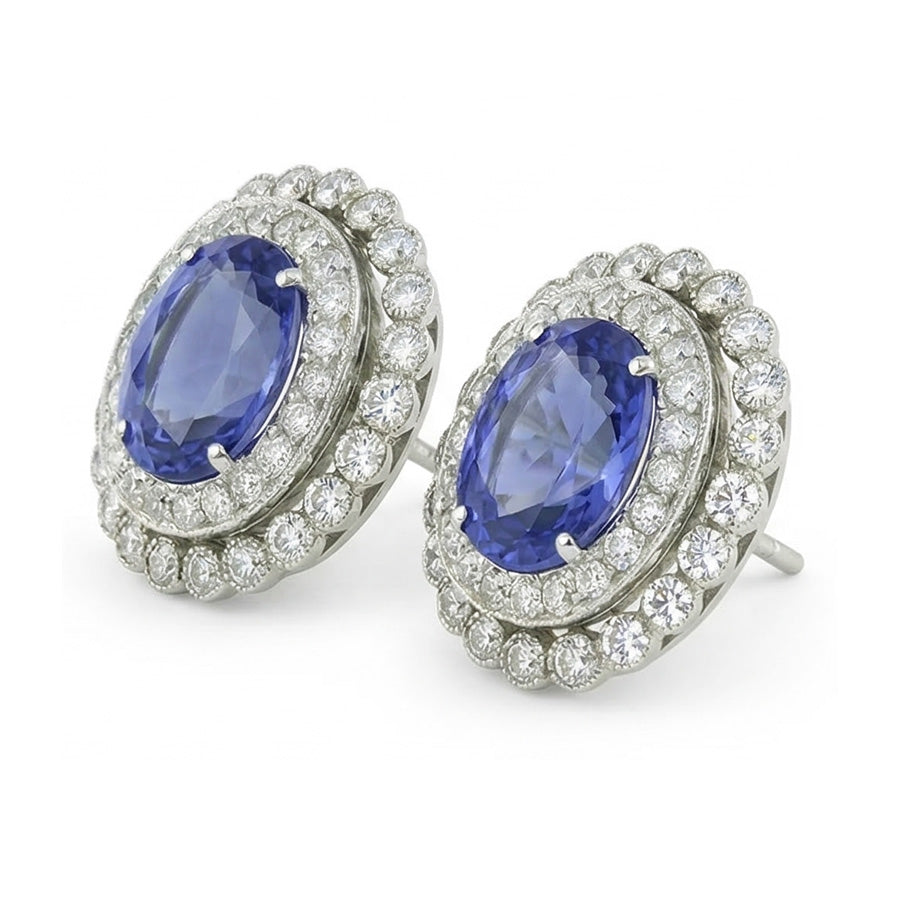 echter oval diamant 5.50Karat ohrring Seitenansicht