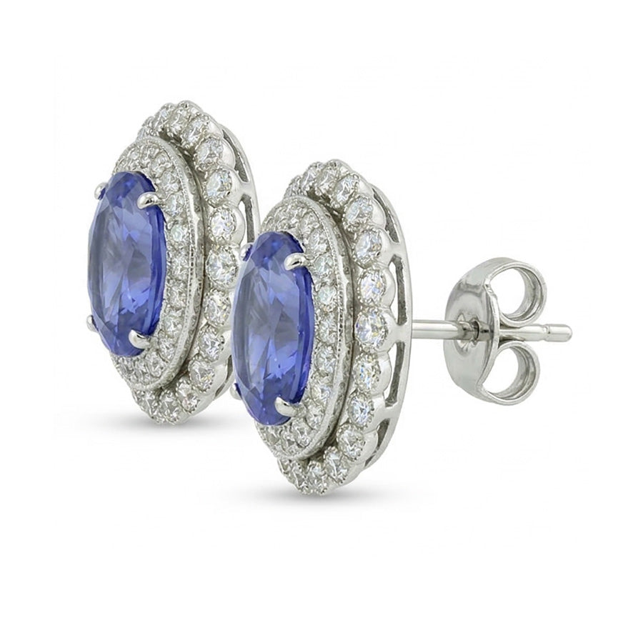 echter oval diamant 5.50Karat ohrring Draufsicht