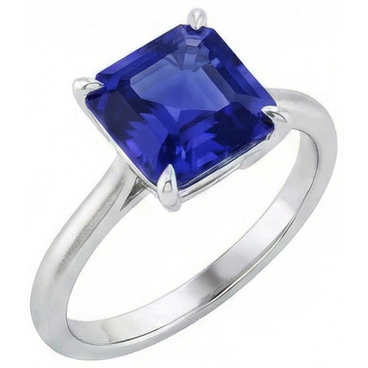echter asscher diamant 2Karat ring Vorderansicht