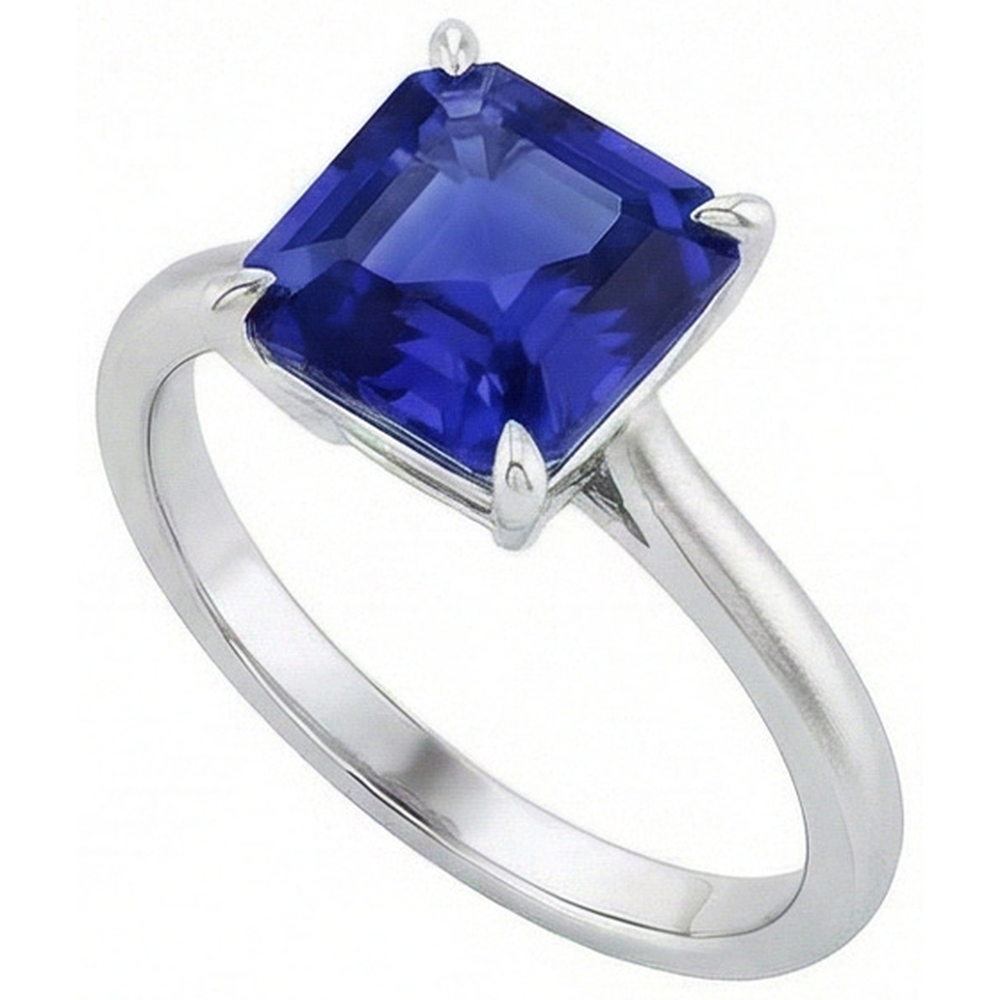 echter asscher diamant 2Karat ring Detailansicht
