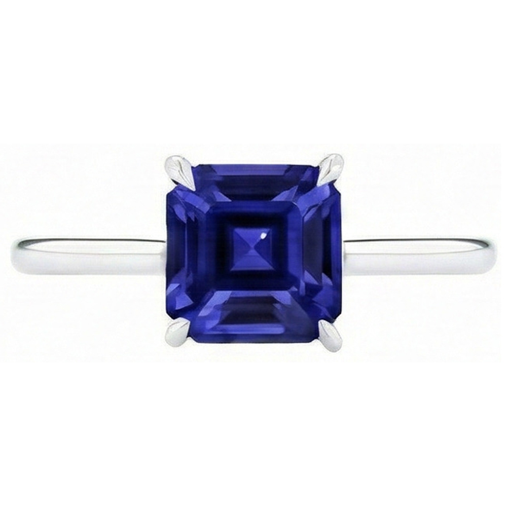 echter asscher diamant 2Karat ring Seitenansicht