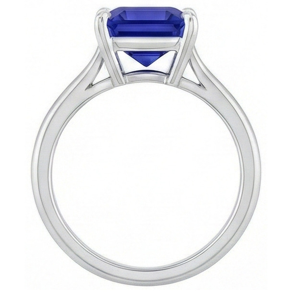 echter asscher diamant 2Karat ring Profilansicht