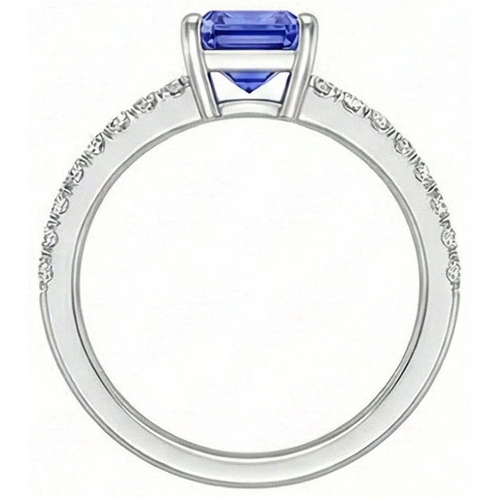 echter baguette diamant 3Karat ring Profilansicht