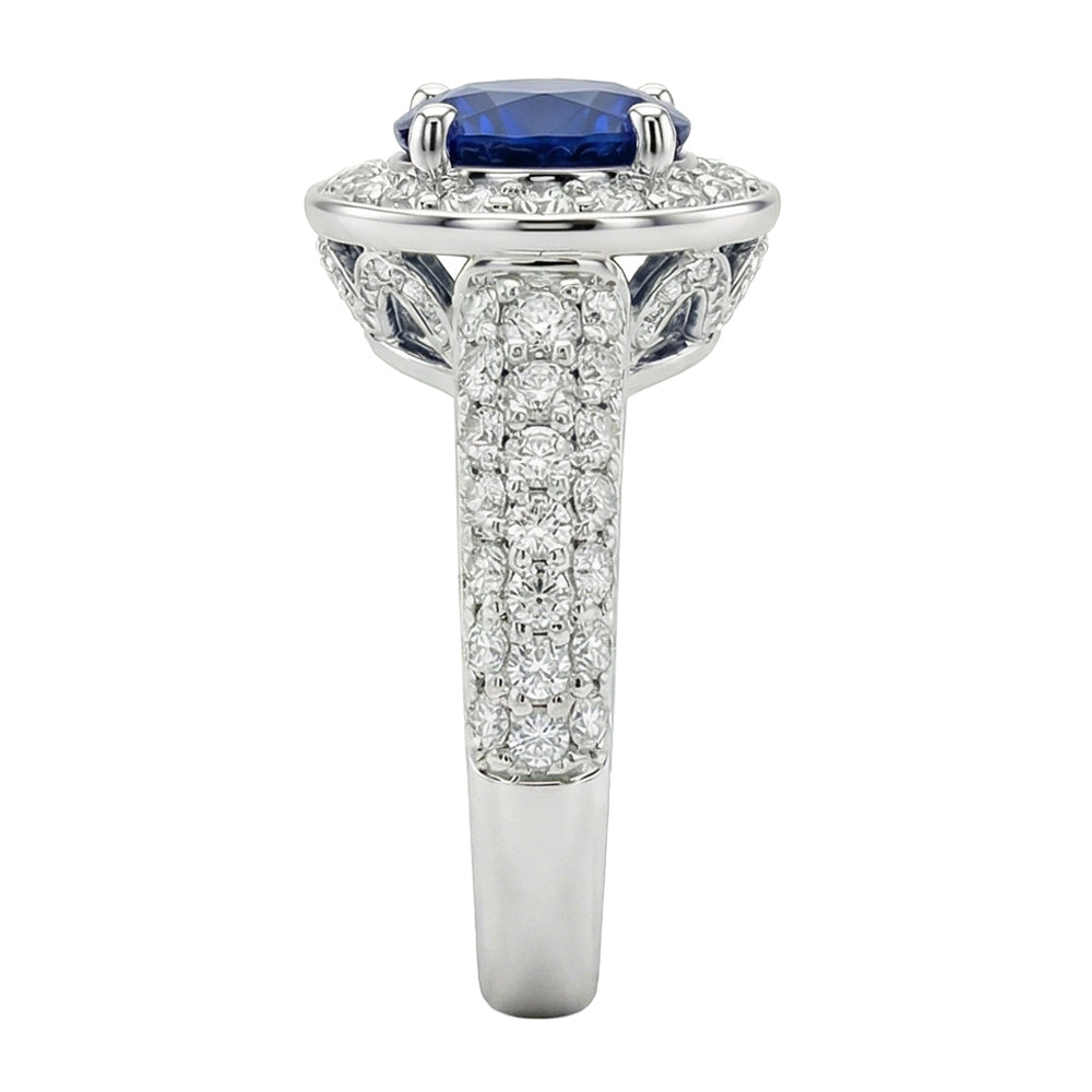 echter oval diamant 4Karat ring Detailansicht
