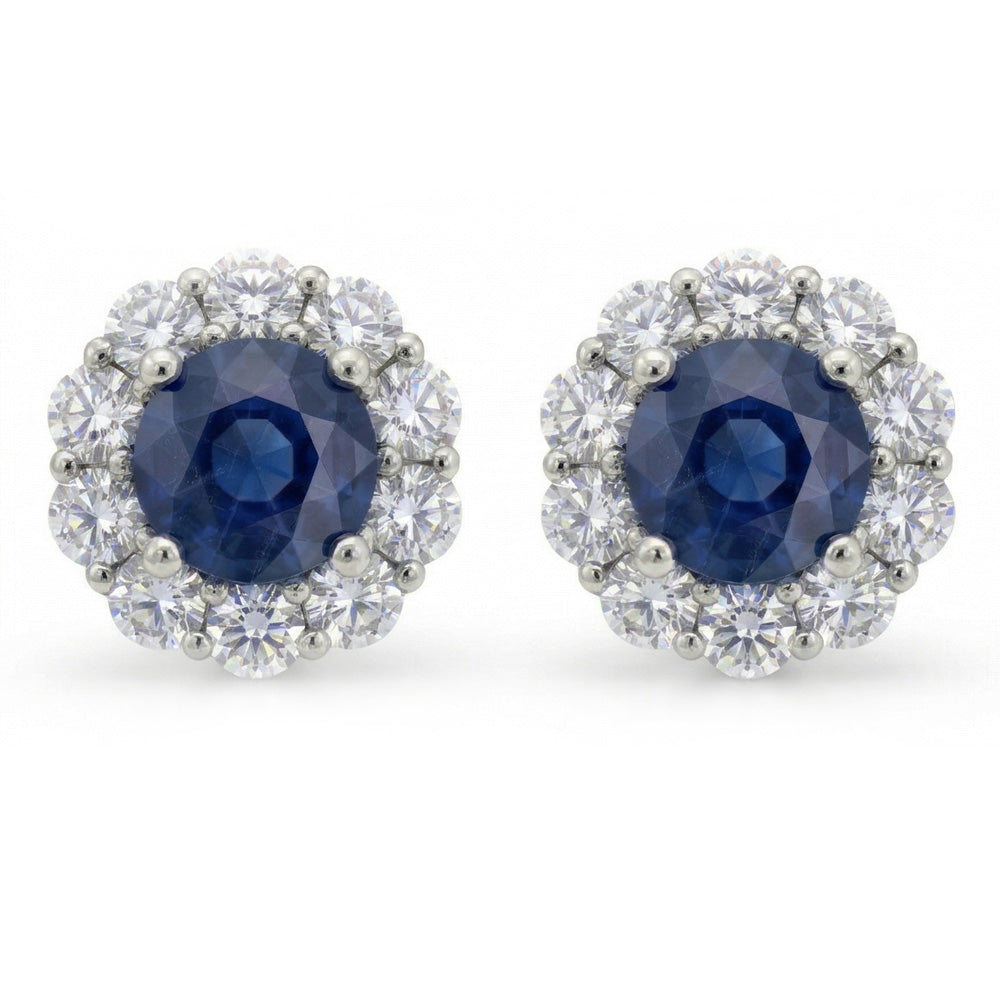 echter round diamant 4.50Karat ohrring Vorderansicht