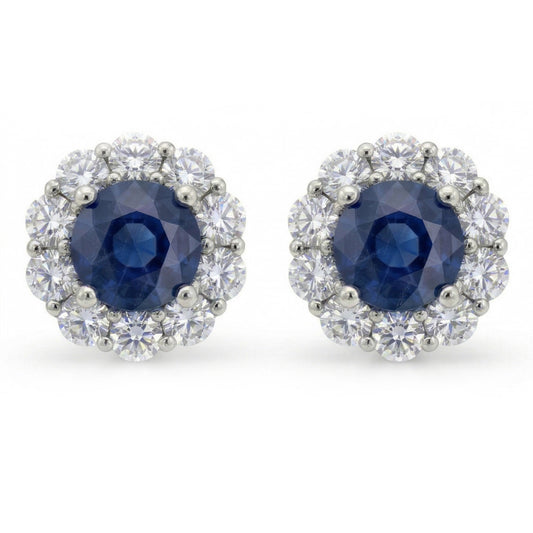 echter round diamant 4.50Karat ohrring Vorderansicht