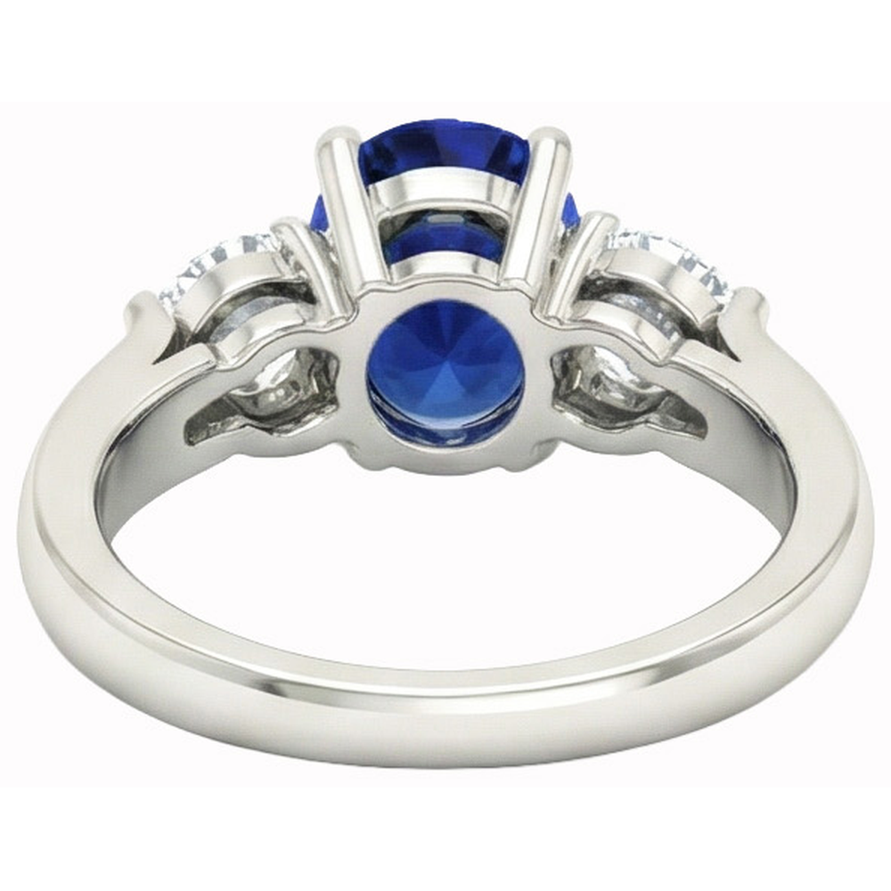 echter oval diamant 3Karat ring Profilansicht