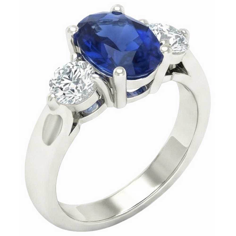 echter oval diamant 3Karat ring Vorderansicht