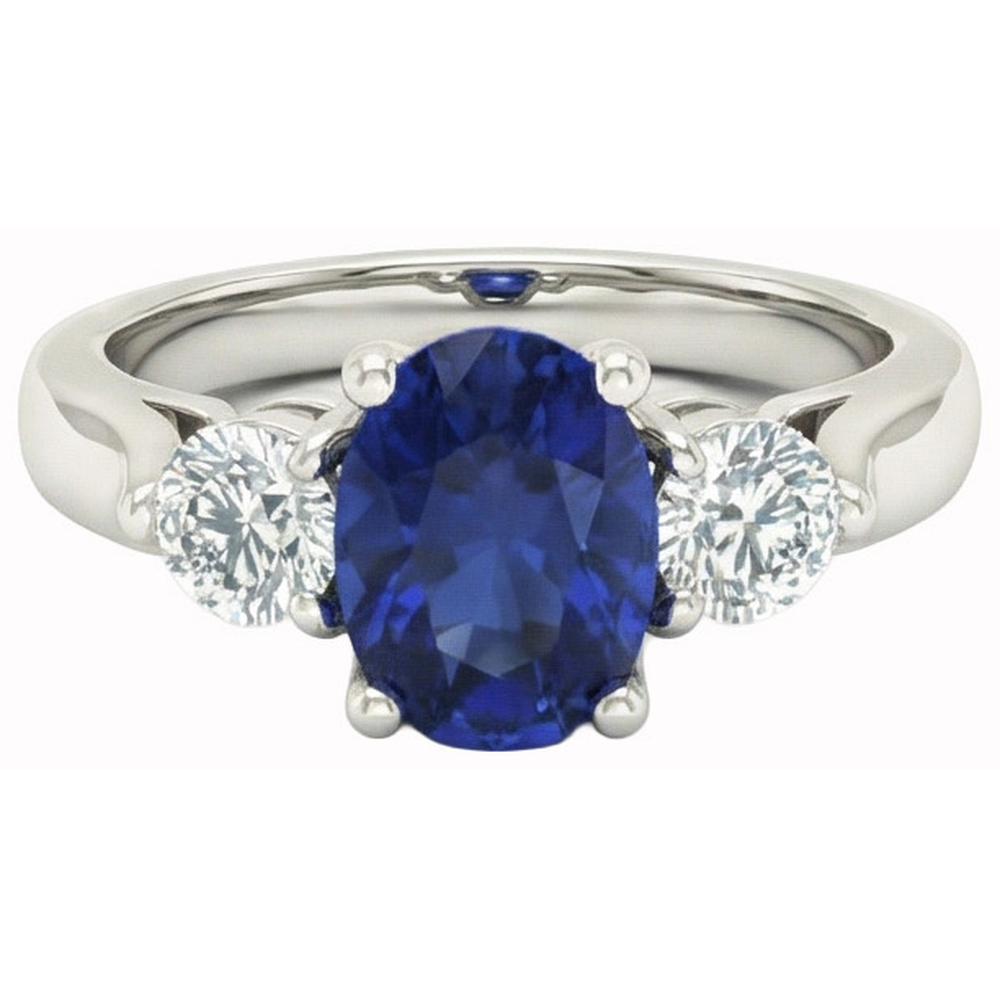 echter oval diamant 3Karat ring Seitenansicht