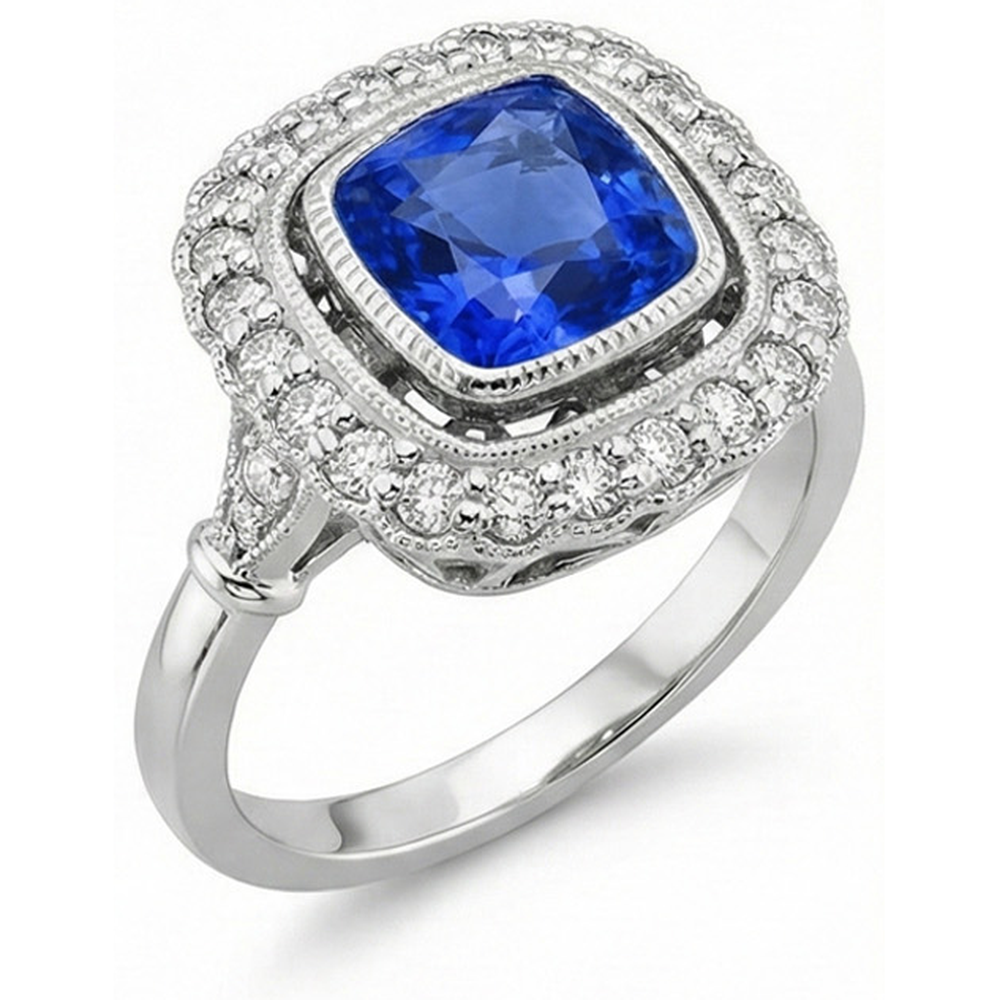 echter round diamant 2Karat ring Vorderansicht