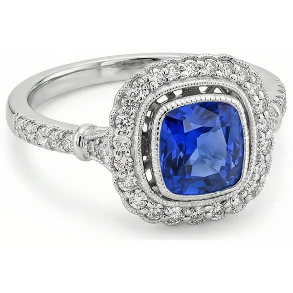 echter round diamant 2Karat ring Detailansicht