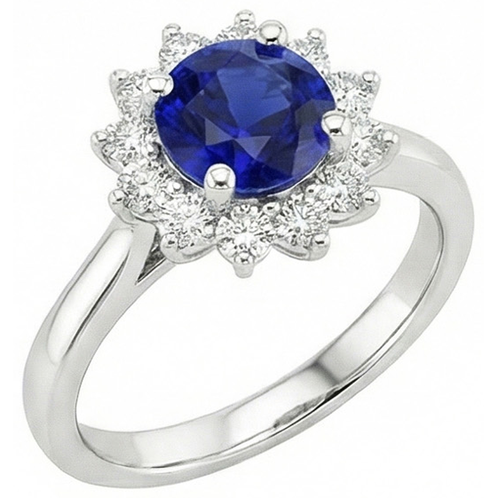 echter round diamant 2.20Karat ring Vorderansicht