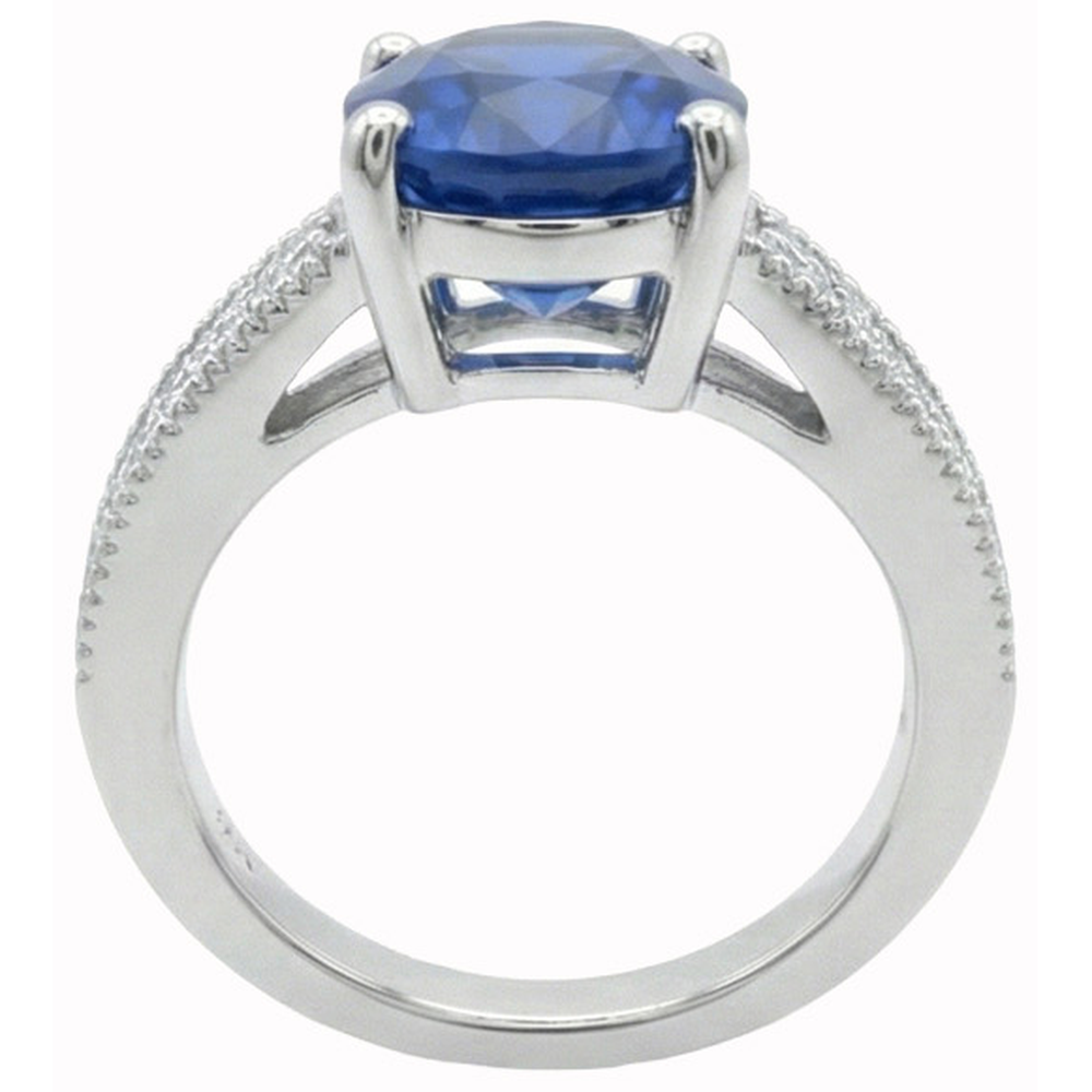 echter oval diamant 2Karat ring Profilansicht