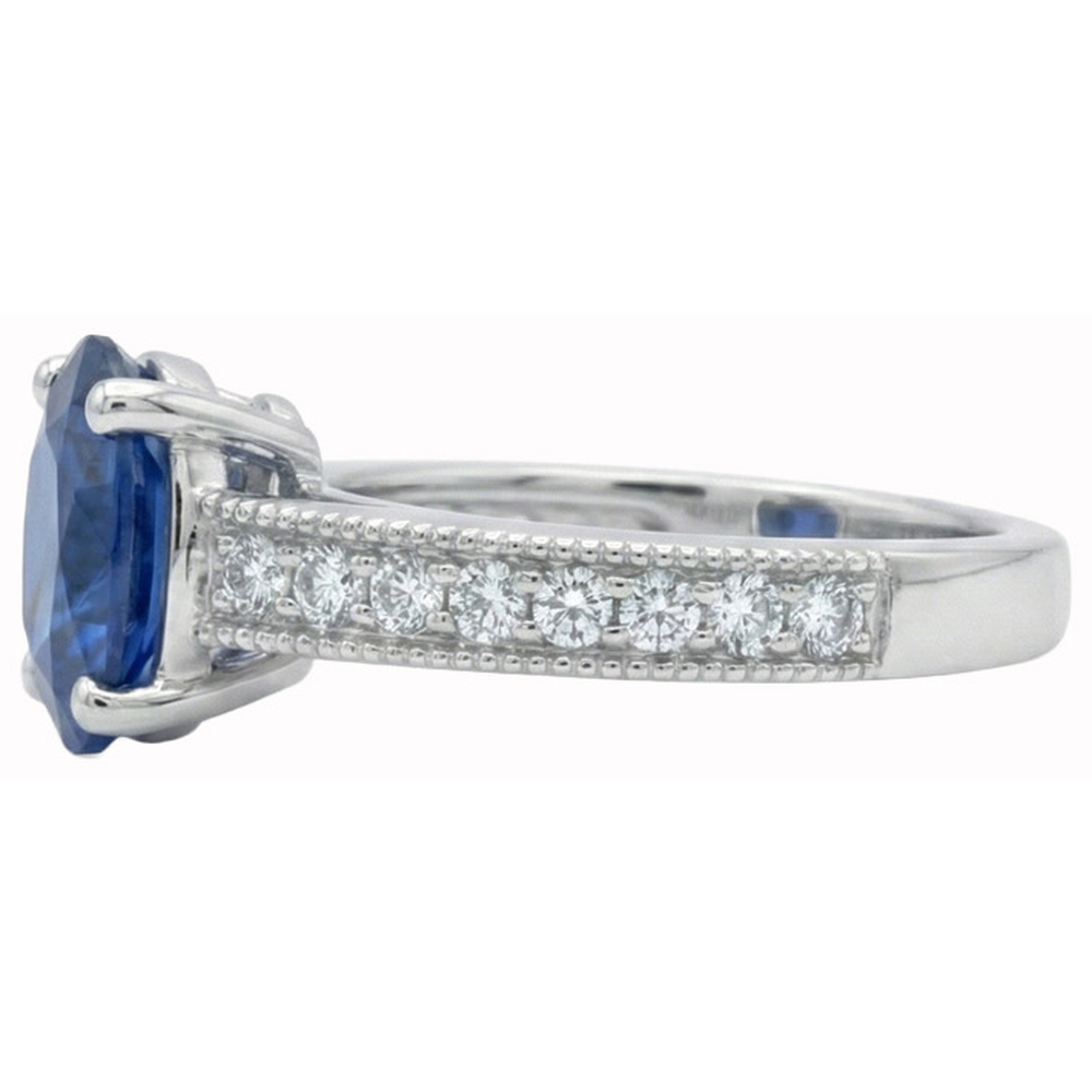 echter oval diamant 2Karat ring Draufsicht