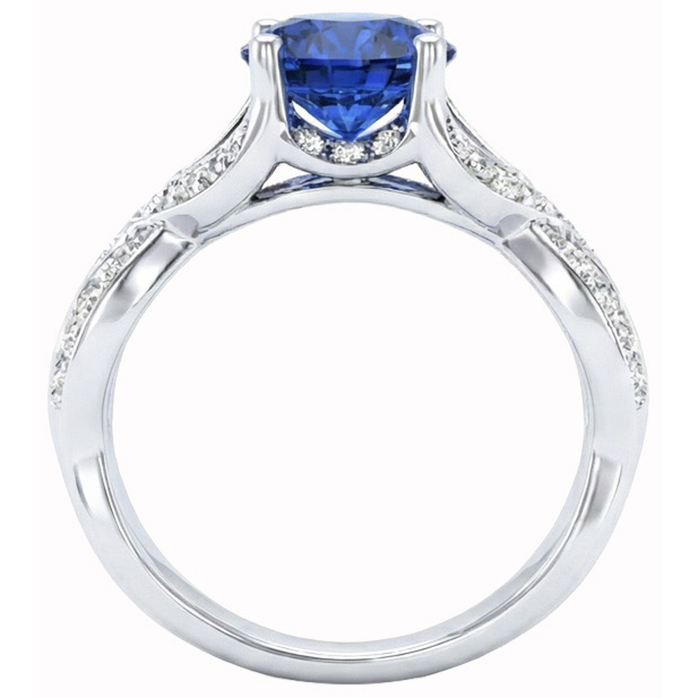 echter round diamant 3Karat ring Profilansicht