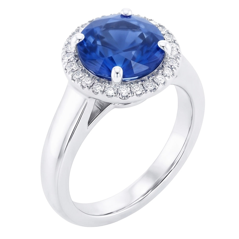 echter round diamant 3.75Karat ring Vorderansicht