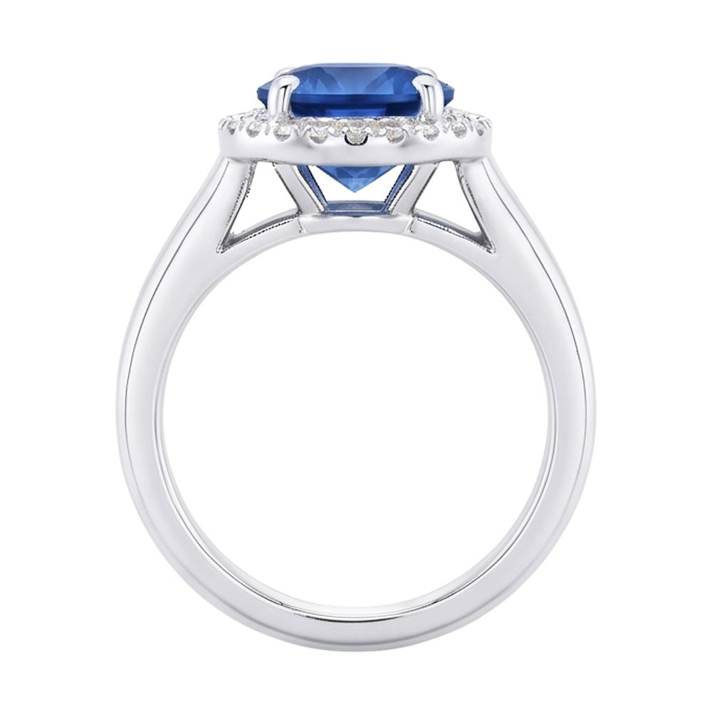 echter round diamant 3.75Karat ring Draufsicht