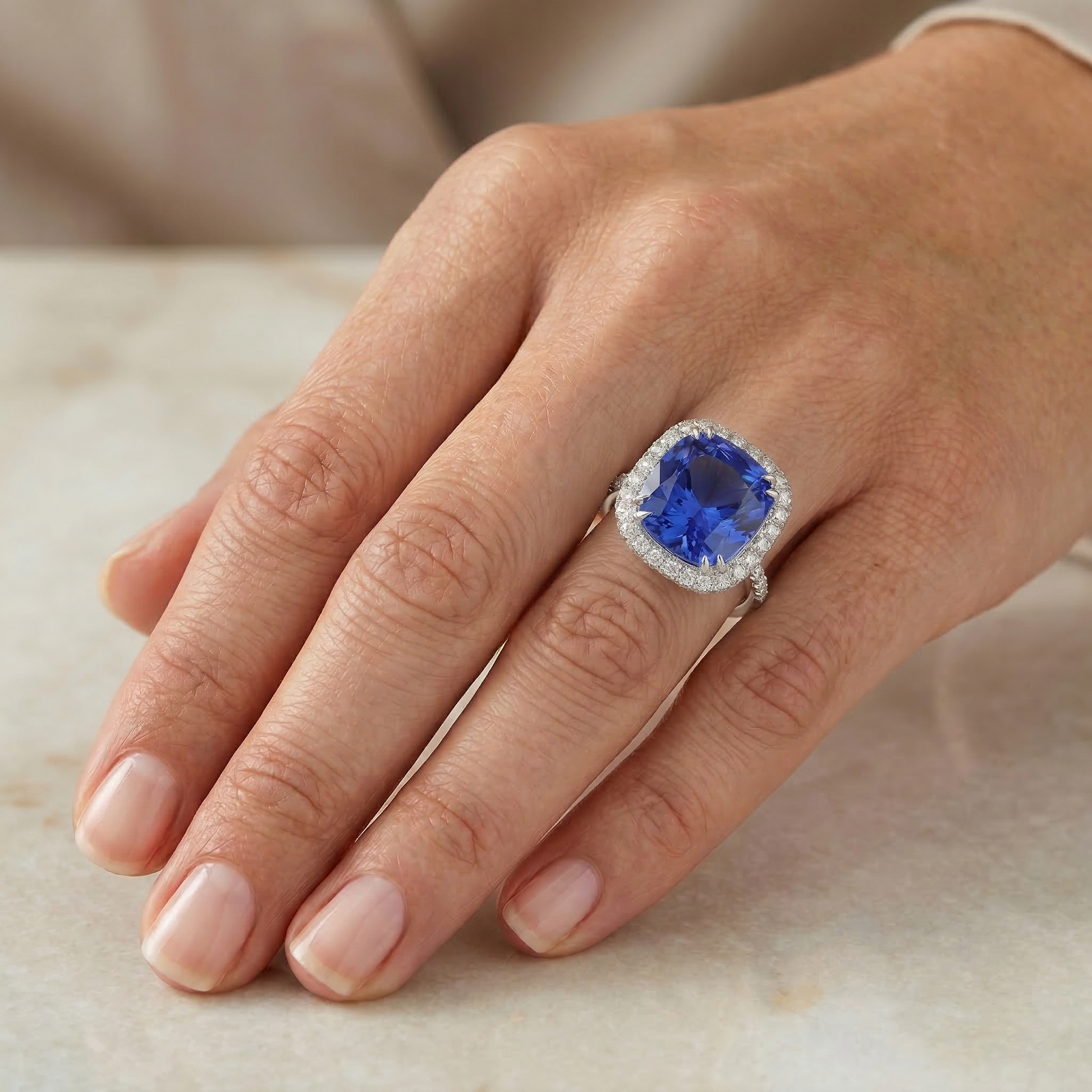 echter round diamant 8Karat ring Lifestyle Foto
