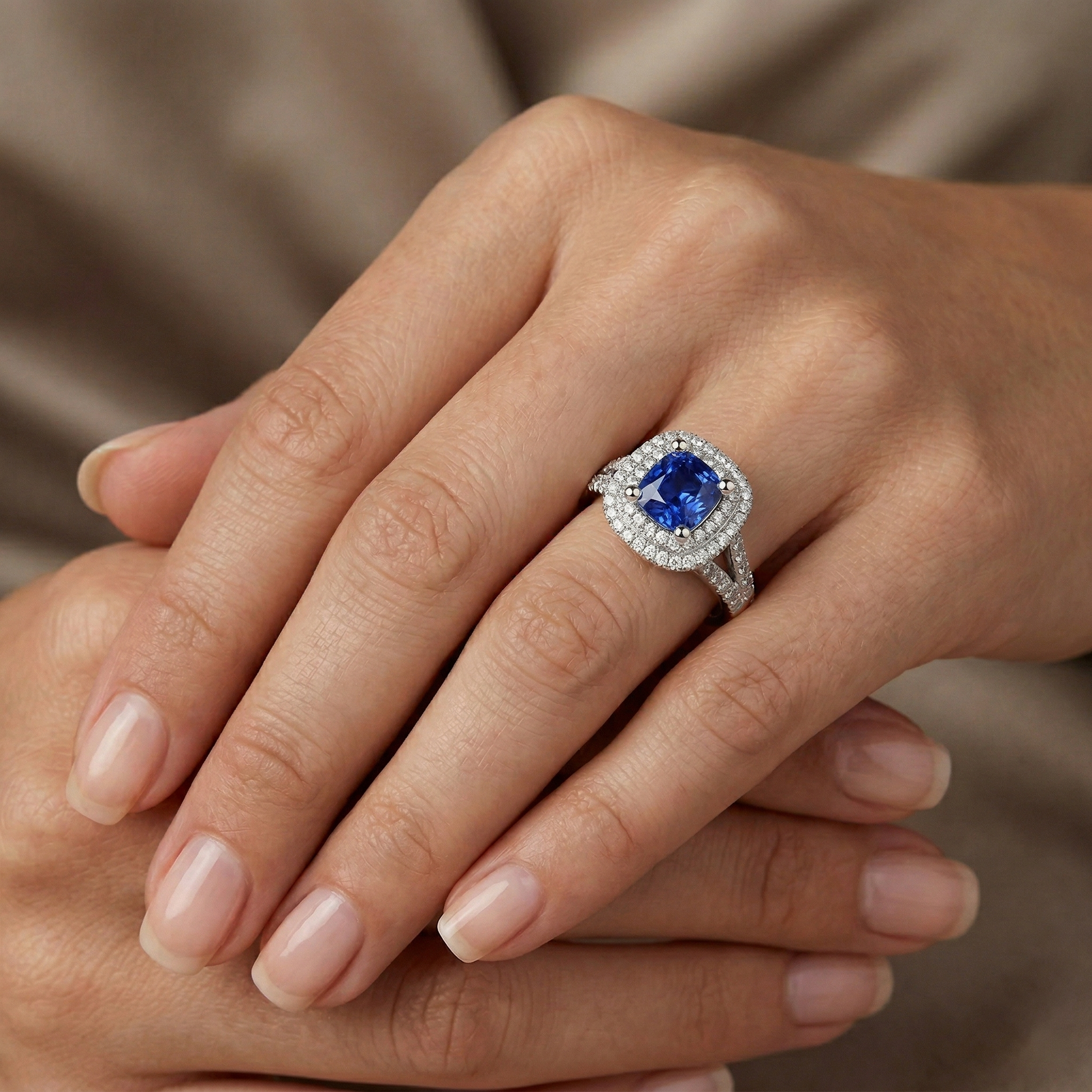 echter round diamant 3.5Karat ring auf Weiß