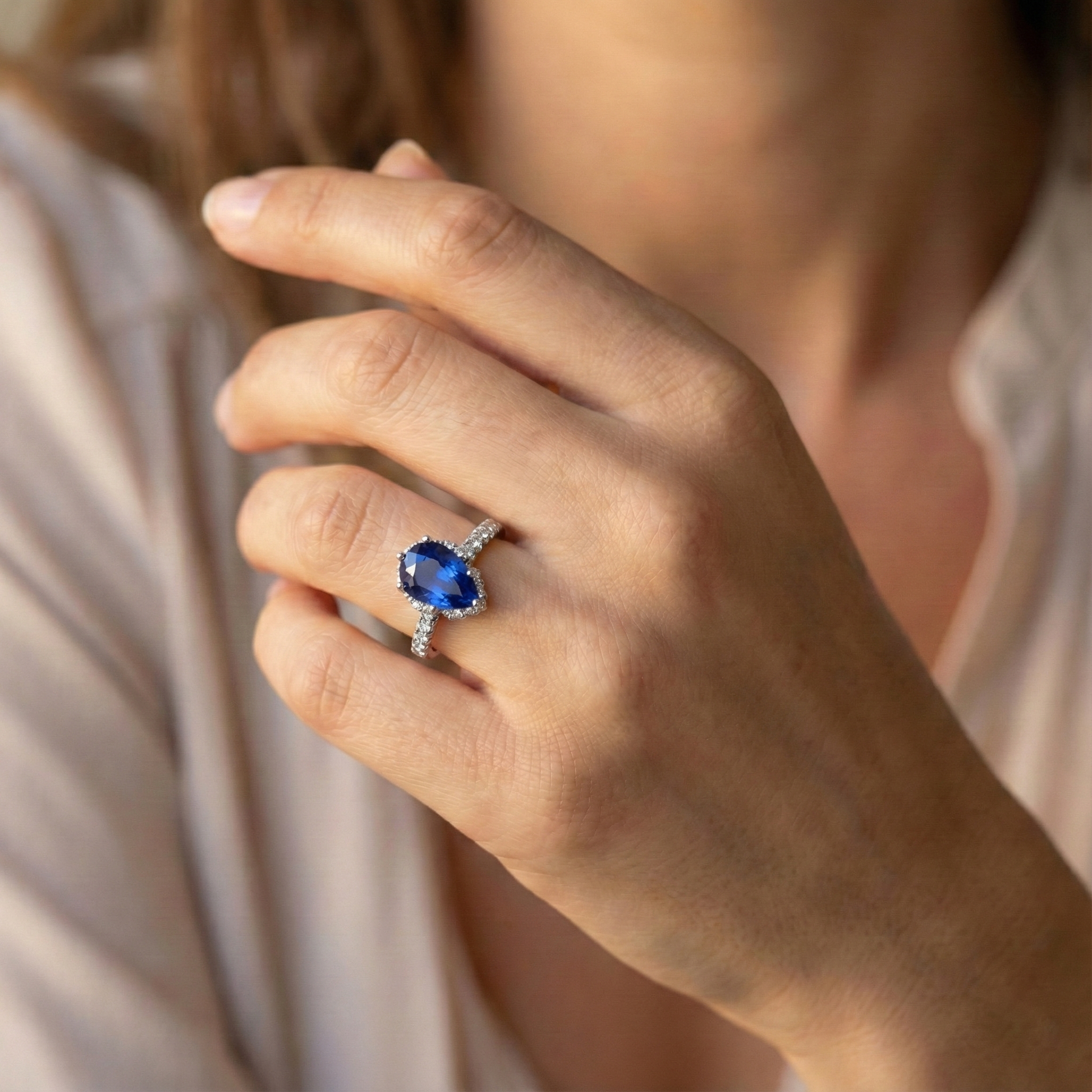 echter round diamant 4Karat ring Profilansicht