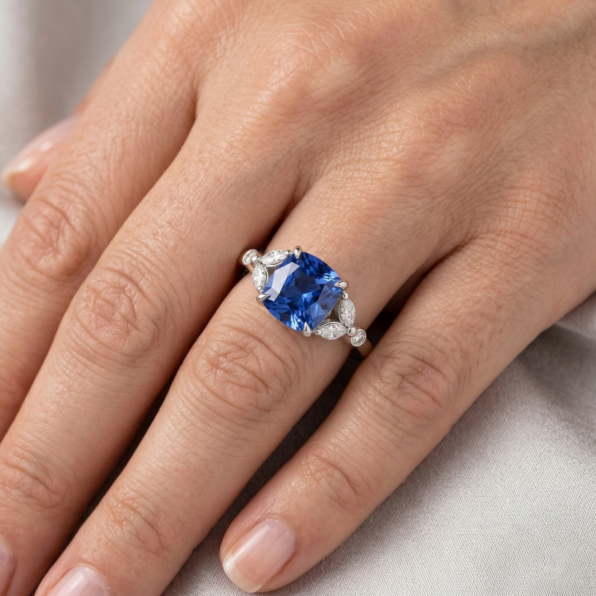 echter marquise diamant 2.70Karat ring mit Diamantbesatz
