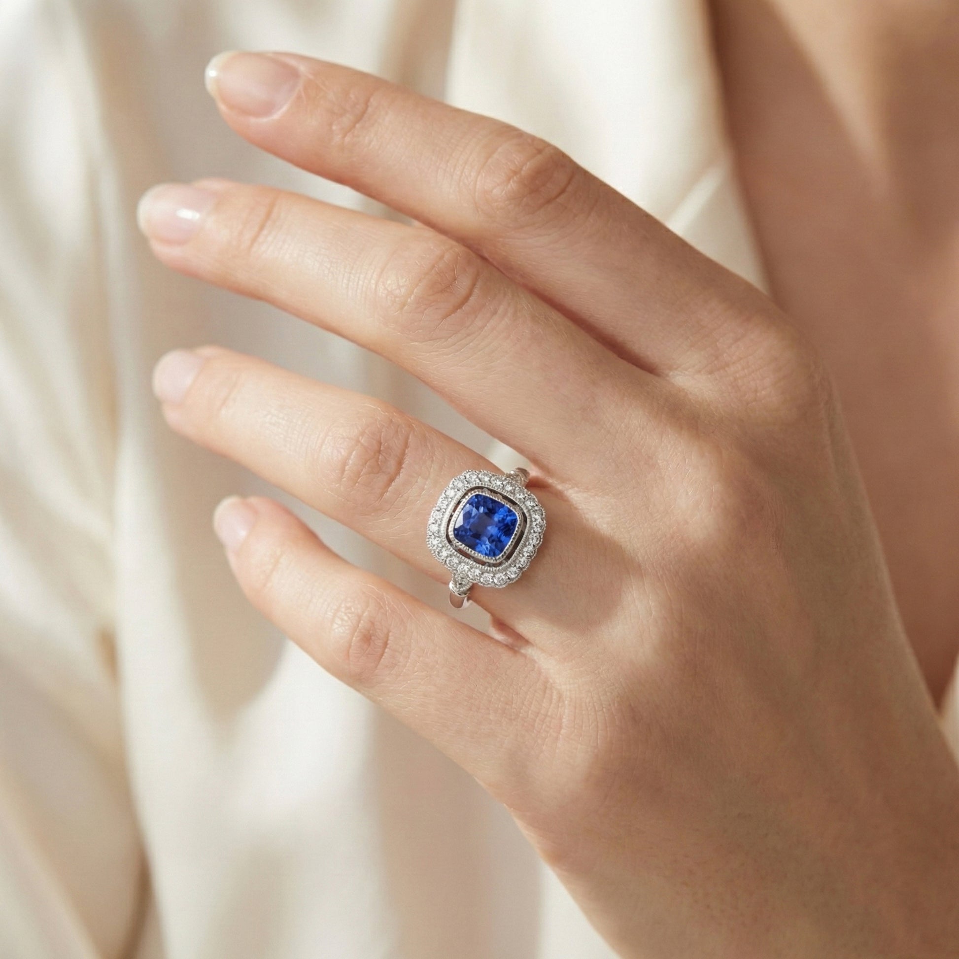 echter round diamant 2Karat ring mit Diamantbesatz