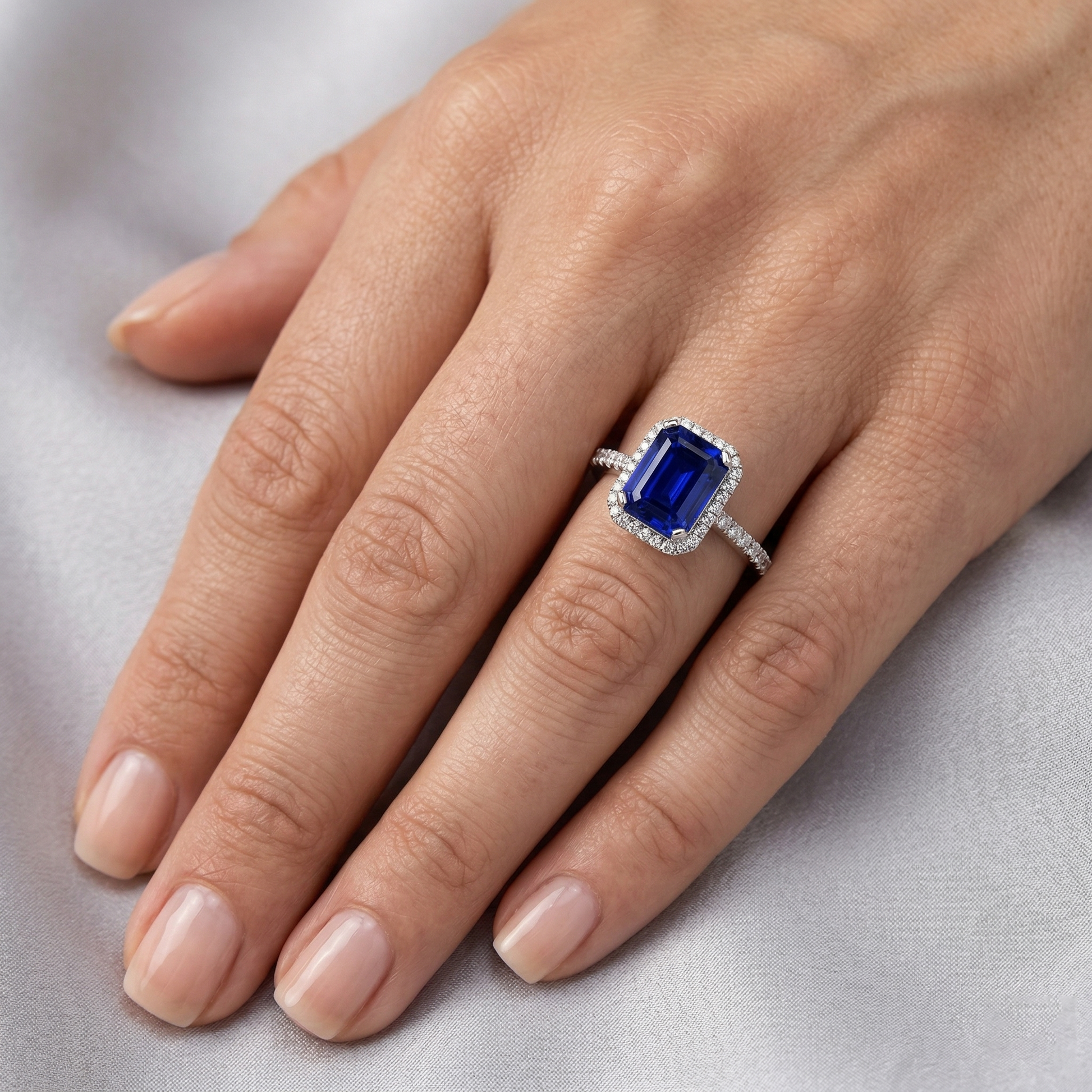echter round diamant 3.50Karat ring mit Diamantbesatz
