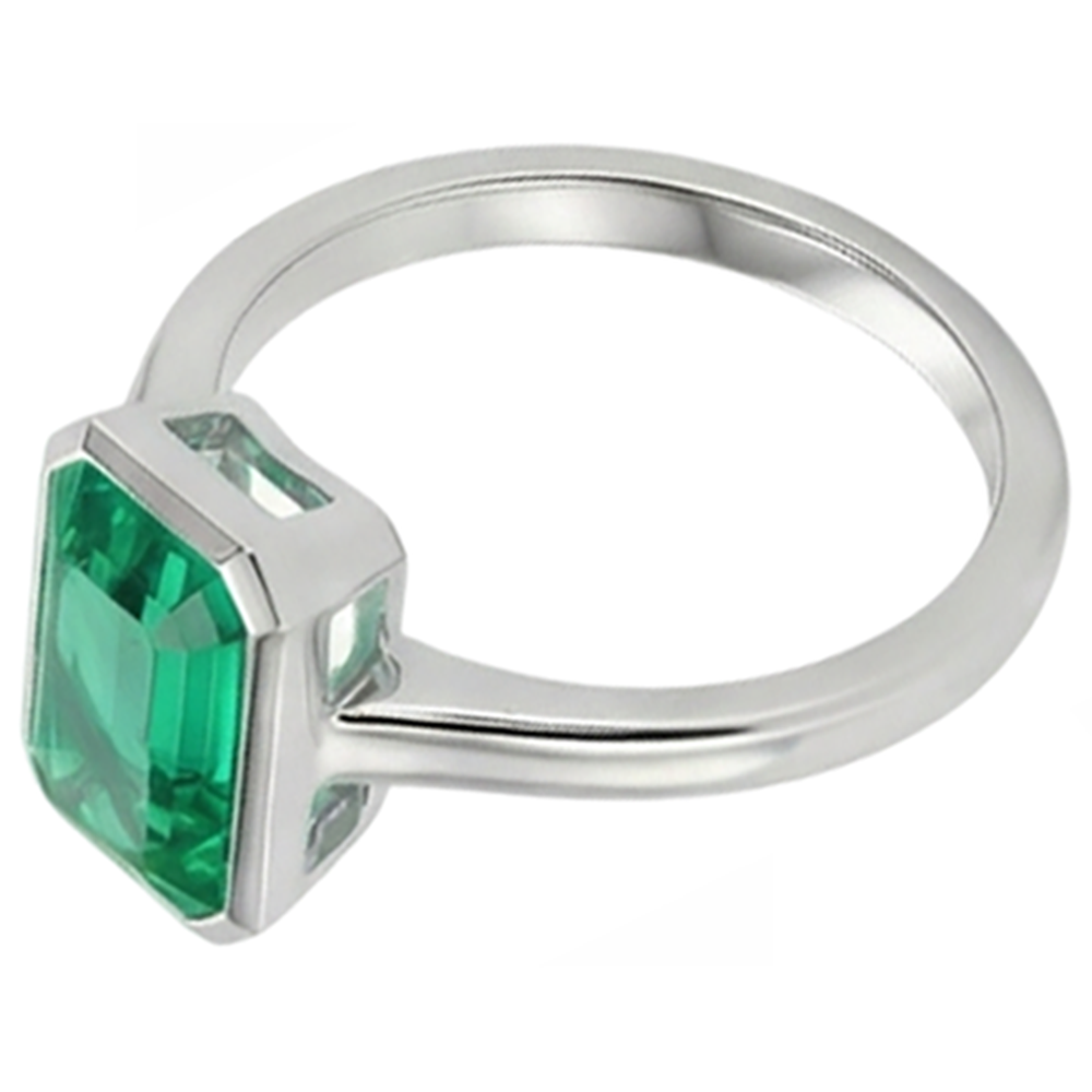 Echter Smaragd Edelstein-Ring – Schrägansicht