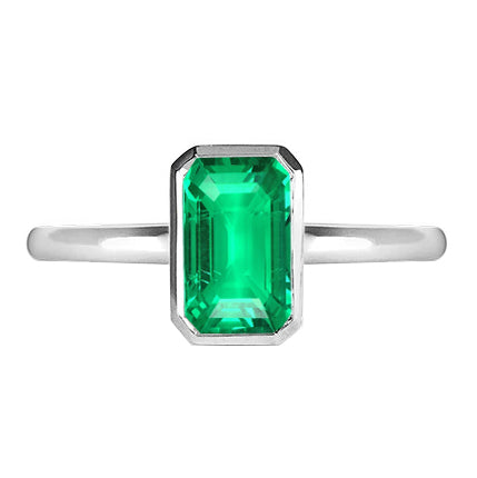 Edelstein-Ring 14K Weißgold mit Smaragd – Hauptansicht