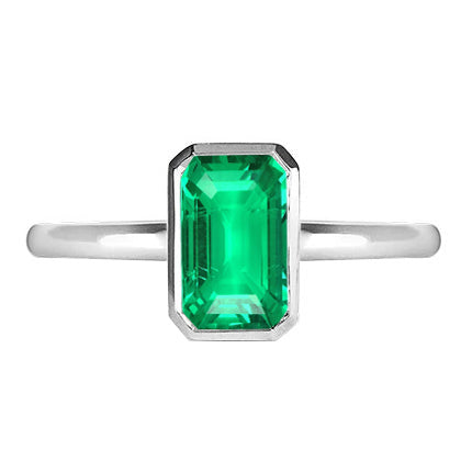 Edelstein-Ring 14K Weißgold mit Smaragd – Hauptansicht