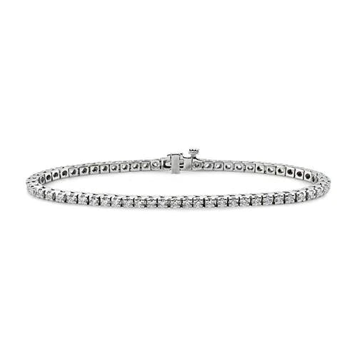 Brillant Rund-Brillant Ketten-Armband in 14K Roségold – Hauptansicht